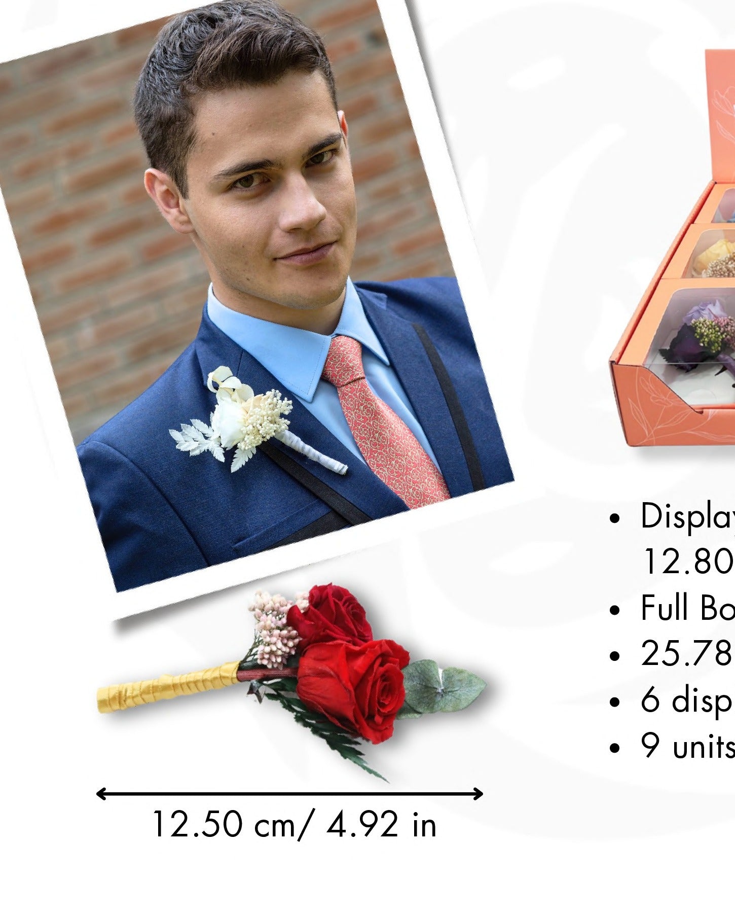 Boutonniere · Preserved Rose Lapel Pin